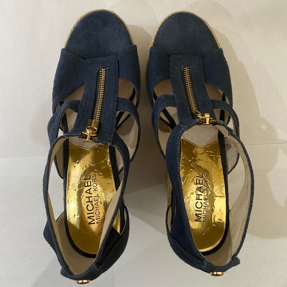 Michael Kors Damita Wedge Espadrille Sandals - Navy - Picture 5 of 8